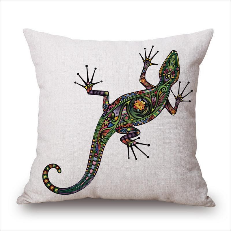 Wild Animal Decorative Cushion Cover 45x45CM (18x18IN) Elephant Owl Elk Square Throw Pillow Cover Cotton Linen Pillow Case