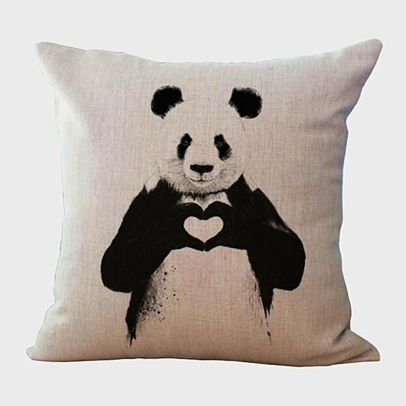 Wild Animal Decorative Cushion Cover 45x45CM (18x18IN) Elephant Owl Elk Square Throw Pillow Cover Cotton Linen Pillow Case