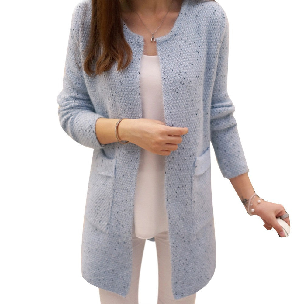 Winter Women Casual Long Sleeve Knitted Cardigans Autumn Crochet Ladies Sweaters Fashion Tricotado Cardigan-Dollar Bargains Online Shopping Australia
