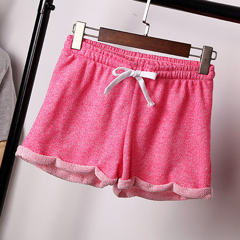 Fashion Women Elastic Waist Tunic Drawstring Elegant Beach Pocket Cuffs Casual Shorts