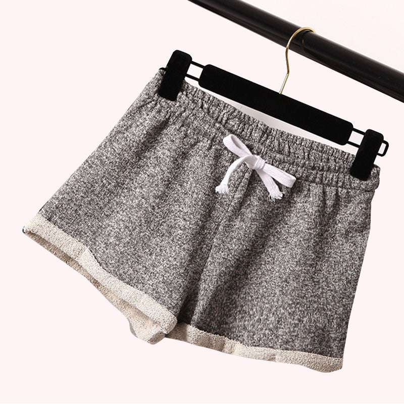 Fashion Women Elastic Waist Tunic Drawstring Elegant Beach Pocket Cuffs Casual Shorts