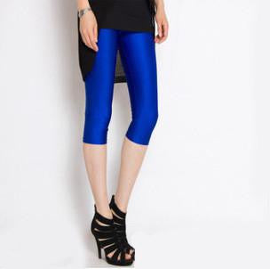 Solid Candy Neon Women Summer Leggings High Stretched Jeggings Fitness Clothing Ballet Cropped Trousers