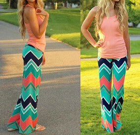 Summer Women Pants Casual High Waist Flare Wide Leg Long Pants Palazzo Trousers Floral Plus Size Classic Pant Preppy