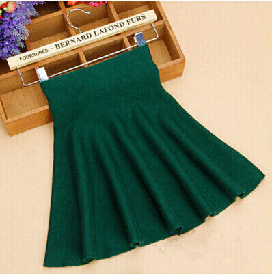 Spring Autumn High Waist Knitted Skirts Women Pleated mini Skirt Casual Elastic Flared Skirt Female midi Short Skirt Woman-Dollar Bargains Online Shopping Australia