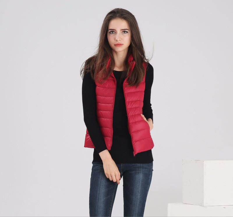 Women's Vest Ultra Light Down Vests Sleeveless Jacket Gilet