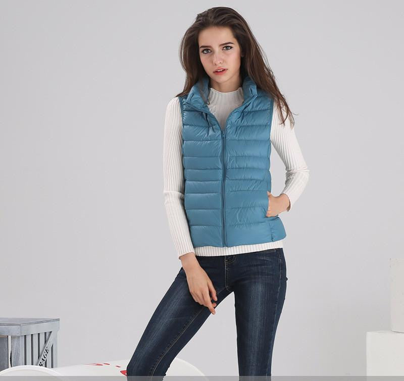 Women's Vest Ultra Light Down Vests Sleeveless Jacket Gilet