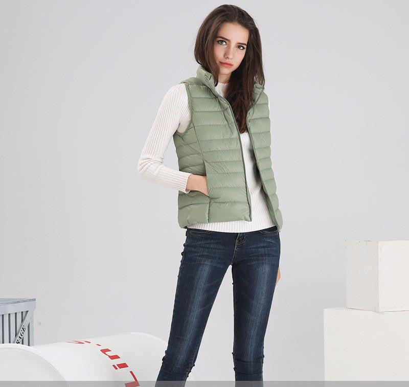 Women's Vest Ultra Light Down Vests Sleeveless Jacket Gilet
