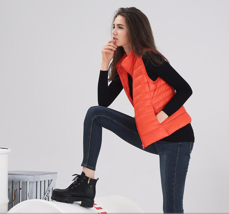 Women's Vest Ultra Light Down Vests Sleeveless Jacket Gilet