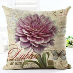 Vintage Flowers Cotton Linen Cushion Cover Decorative Pillowcase Chair Seat and Waist Square 45x45cm Pillow Cover Home Living