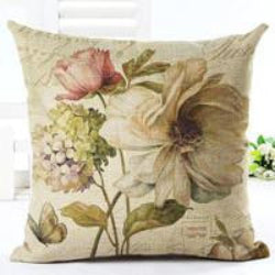 Vintage Flowers Cotton Linen Cushion Cover Decorative Pillowcase Chair Seat and Waist Square 45x45cm Pillow Cover Home Living