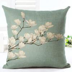 Vintage Flowers Cotton Linen Cushion Cover Decorative Pillowcase Chair Seat and Waist Square 45x45cm Pillow Cover Home Living