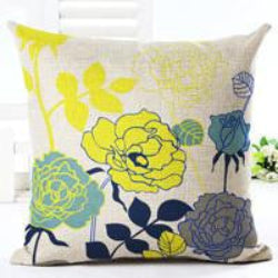 Vintage Flowers Cotton Linen Cushion Cover Decorative Pillowcase Chair Seat and Waist Square 45x45cm Pillow Cover Home Living