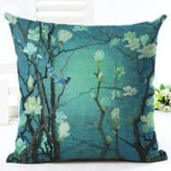 Vintage Flowers Cotton Linen Cushion Cover Decorative Pillowcase Chair Seat and Waist Square 45x45cm Pillow Cover Home Living