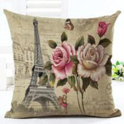 Vintage Flowers Cotton Linen Cushion Cover Decorative Pillowcase Chair Seat and Waist Square 45x45cm Pillow Cover Home Living