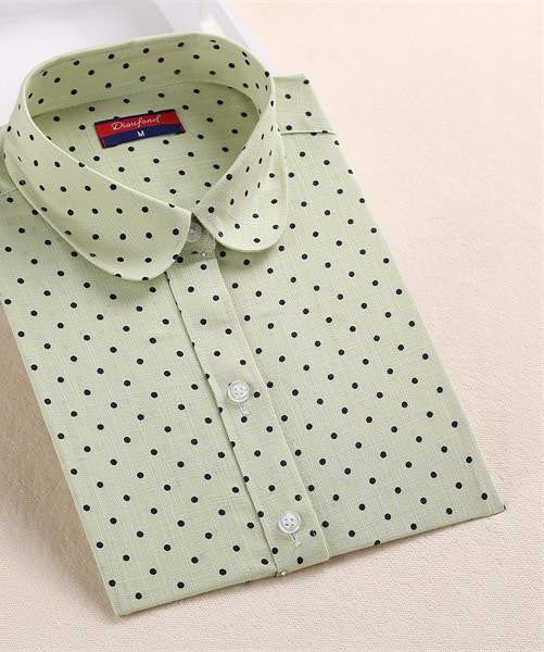 Vintage Top Floral Shirts Women Cotton Linen Blouses Elegant Ladies Tops Long Sleeve Shirt Casual Women Clothing