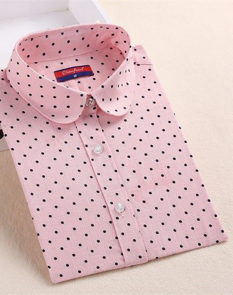 Vintage Top Floral Shirts Women Cotton Linen Blouses Elegant Ladies Tops Long Sleeve Shirt Casual Women Clothing