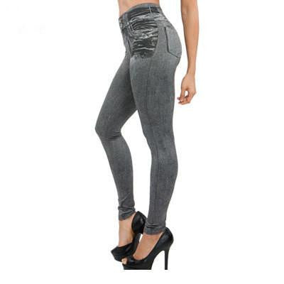 skinny pants women's legging blue black grey imitation jean female warm jeggings with 2 real pockets Pencil pants