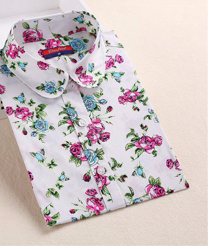 Online discount shop Australia - Floral Shirts Women Blouses Blouse Cotton Long Sleeve Shirt Women Tops And Blouses New Fashion 5XL