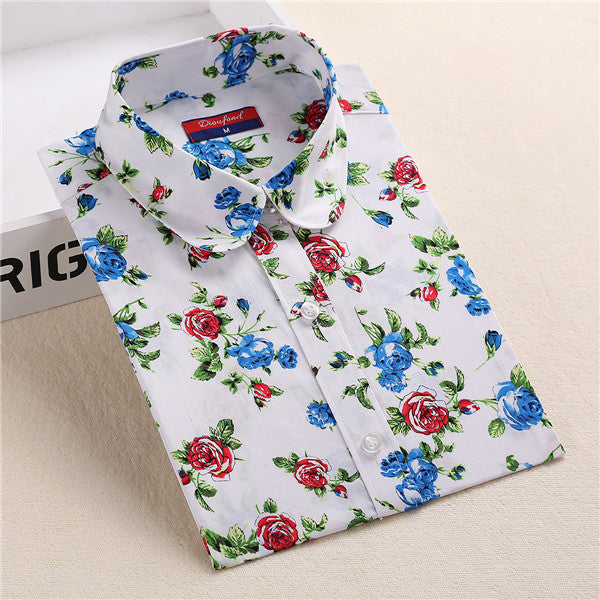 Online discount shop Australia - Floral Shirts Women Blouses Blouse Cotton Long Sleeve Shirt Women Tops And Blouses New Fashion 5XL