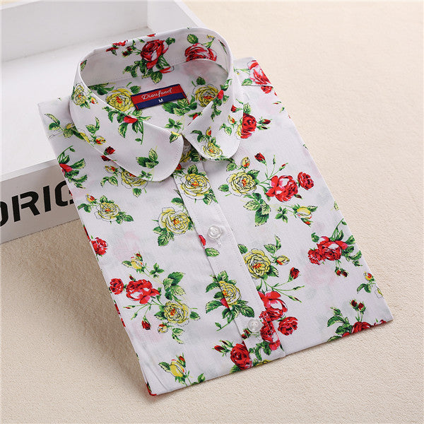 Online discount shop Australia - Floral Shirts Women Blouses Blouse Cotton Long Sleeve Shirt Women Tops And Blouses New Fashion 5XL