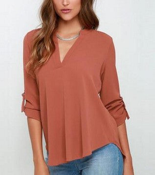 Plus Size Woman Fashion Solid Casual Long Sleeve Chiffon Blouses Lady Girl White 7 color S- 5XL Shirts