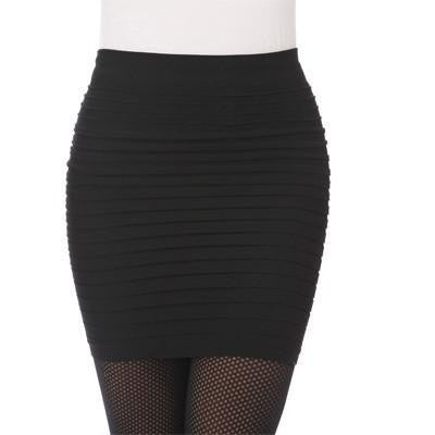 Women Skirts High Waist Candy Color Plus Size Elastic Pleated Short Skirt