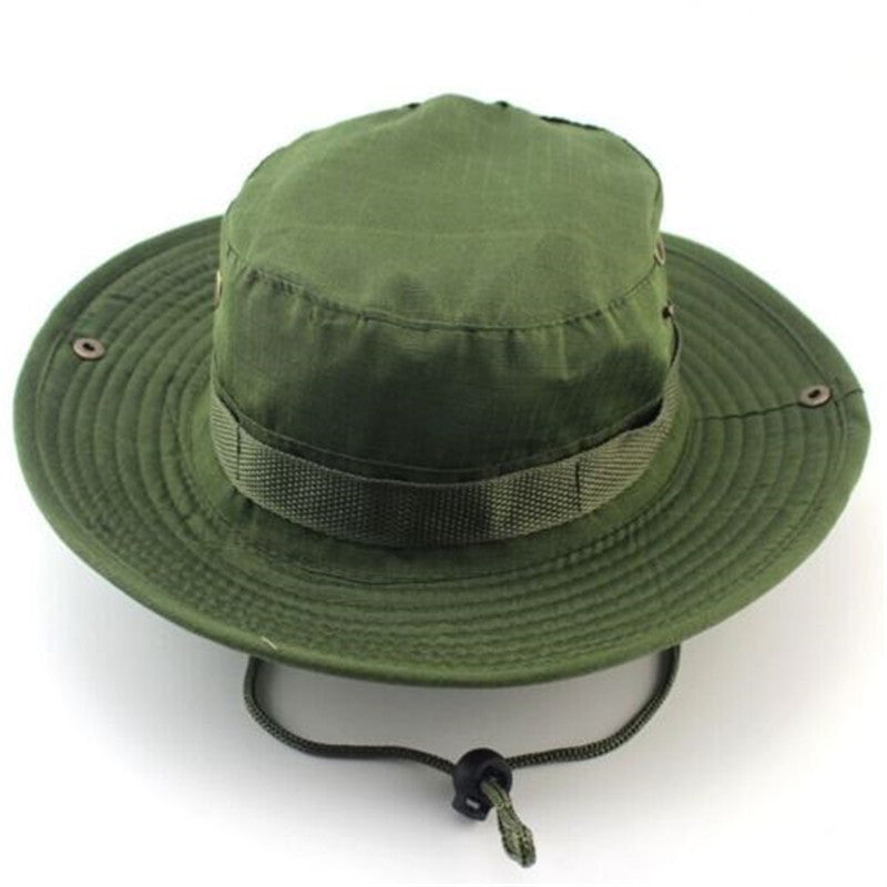 Online discount shop Australia - Camouflage Bucket Hats Wide Brim Sun Cap Ripstop Camo Fishing Hunting Hiking Men Safari Jungle with String Boonie Hat