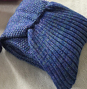 wool knitted Mermaid Tail blanket Handmade children mermaid blanket Throw Bed Wrap super soft children swaddle sleeping blanket-Dollar Bargains Online Shopping Australia