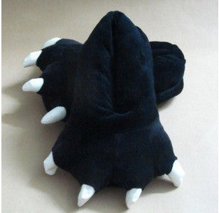 Warm Soft Indoor Floor Slippers Women Men Shoes Paw Funny Animal Soft Soft Plush Shoes High