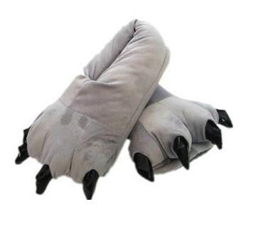 Warm Soft Indoor Floor Slippers Women Men Shoes Paw Funny Animal Soft Soft Plush Shoes High