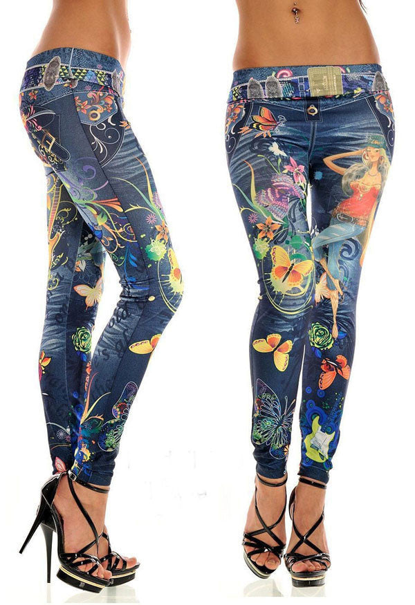 Jeggings Jeans Leggings Women Legging Jean Blue Black Ladies Jeggins with Faux Pocket Denim Skinny Legging Pants KL0054-Dollar Bargains Online Shopping Australia