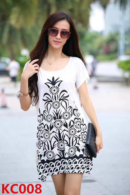 summer dress short sleeve vestidos o-neck casual bohemian dresses print long women tunic tops plus size roupa femininas
