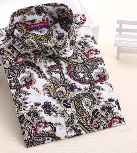 Women Blouses Fruit Print Shirts Long Sleeve Women Shirt Turn Down Collar Bohemia Casual Blouse