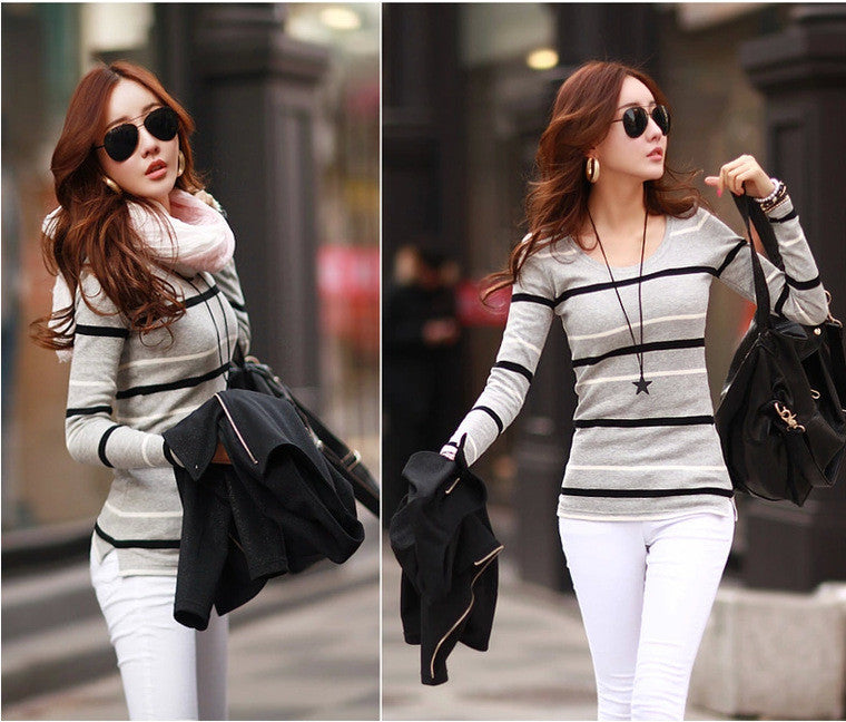 Online discount shop Australia - clothes women striped tops shirt clothings blouse