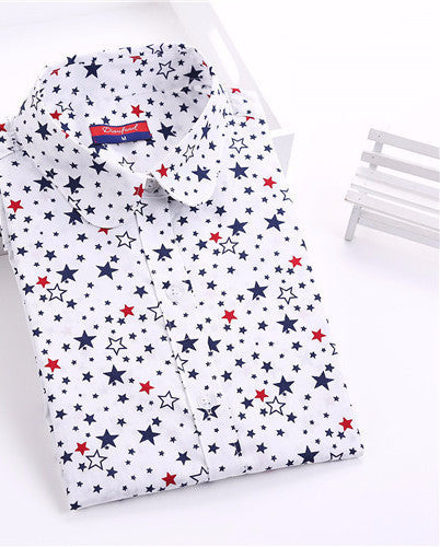 S-5XL Cotton Long Sleeve Shirt Women Turn Down Collar Plus Size Women Blouses with Button Long Sleeve