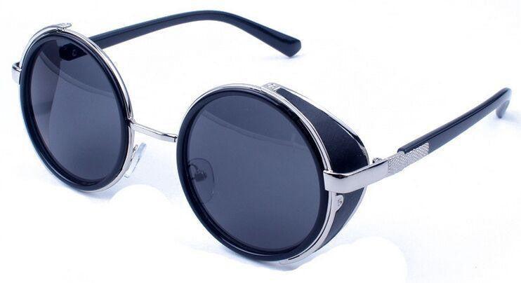 Steampunk Sunglasses Women Round Glasses Goggles Men Side Visor Circle Lens Unisex Vintage Retro Style Punk