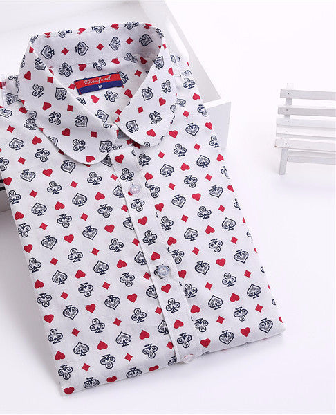 Online discount shop Australia - Floral Women Shirts Long Sleeve Shirt Women Tops Cotton Turn-down Collar Casual Blouse Womens Tops