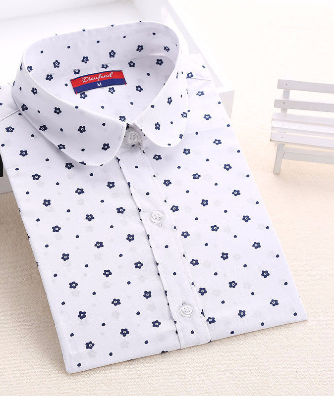 Online discount shop Australia - Floral Women Shirts Long Sleeve Shirt Women Tops Cotton Turn-down Collar Casual Blouse Womens Tops