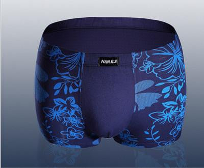 Soft breathable Bamboo fiber Men Underwear U convex corner men's modal Flower printed pants Boxers Shorts