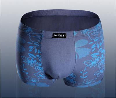 Soft breathable Bamboo fiber Men Underwear U convex corner men's modal Flower printed pants Boxers Shorts