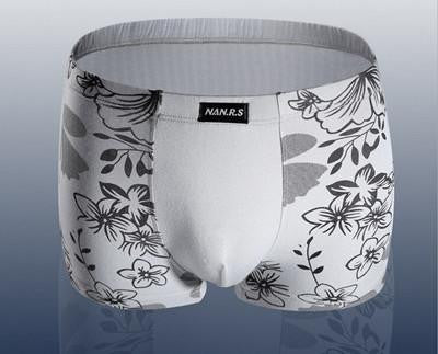 Soft breathable Bamboo fiber Men Underwear U convex corner men's modal Flower printed pants Boxers Shorts
