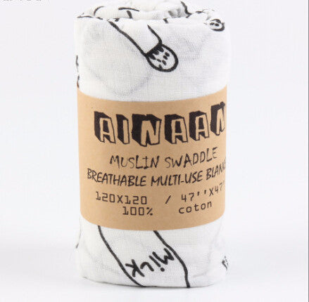 Online discount shop Australia - Ainaan Muslin Cotton Baby Swaddles For Newborn Baby Blankets Black & White Gauze Bath Towel
