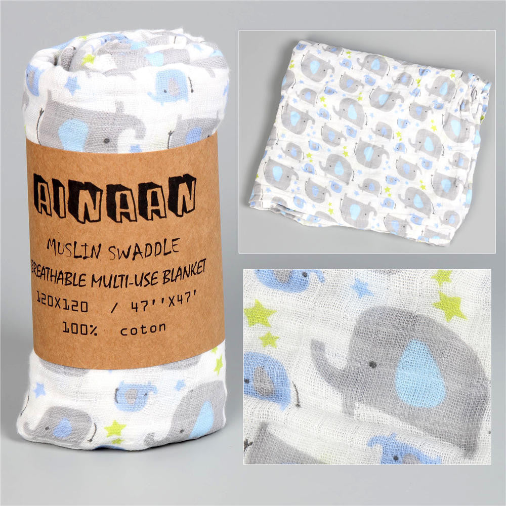 Online discount shop Australia - Ainaan Muslin Cotton Baby Swaddles For Newborn Baby Blankets Black & White Gauze Bath Towel