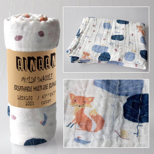 Online discount shop Australia - Ainaan Muslin Cotton Baby Swaddles For Newborn Baby Blankets Black & White Gauze Bath Towel