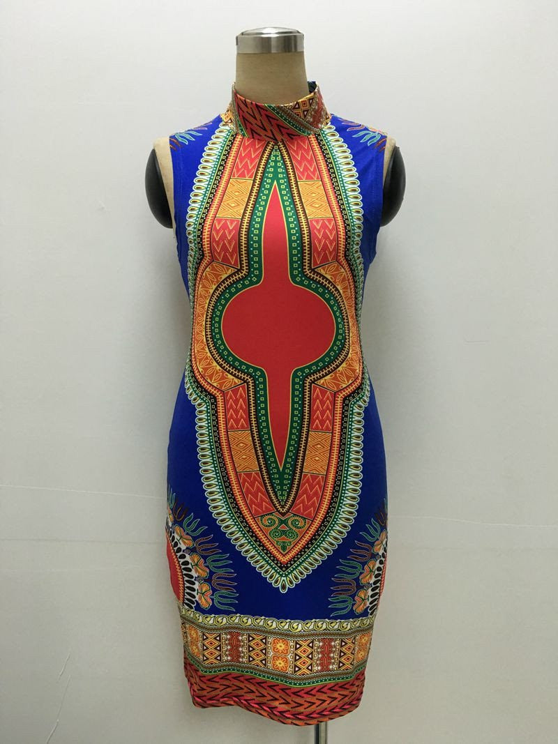 Women Summer Dress Robe Mini Printed Boho Ladies Dresses African Sundress Short Vintage Bodycon Dress Clothing