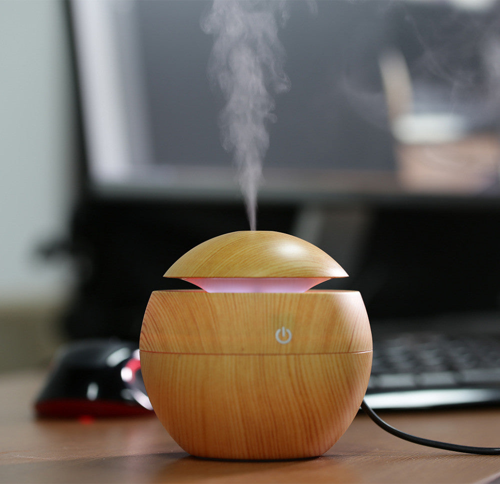 Online discount shop Australia - Mini Portable Mist Maker Aroma Essential Oil Diffuser Ultrasonic Aroma Humidifier Light Wooden USB Diffuser For Home Office