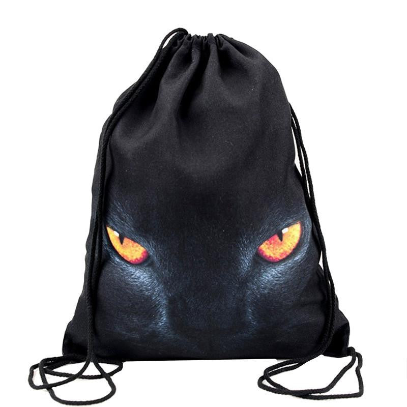 Storage Bag 3D Cat Printed Fashion Women Drawstring Shopping Bag 30*39cm/11.8*15.4'' 1PCS/Lot