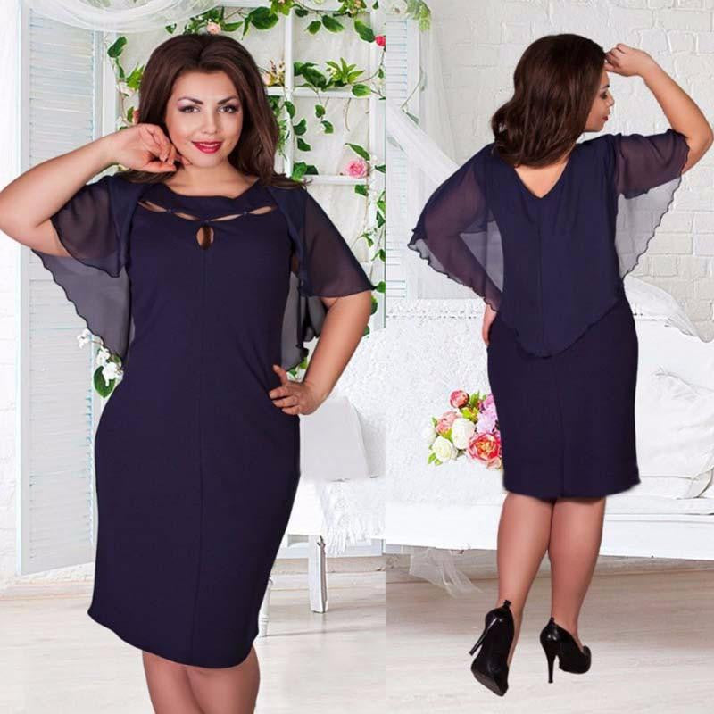 Vintage Women Hollow Out Cape Red Black Blue Party Dress Short Sleeve Clubwear Beach Dresses Large Size Vestidos