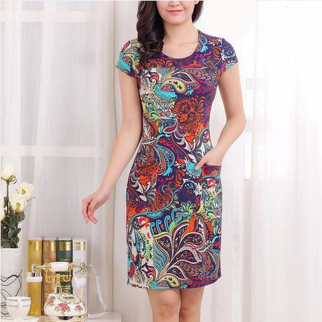 Summer dress style print women dresses vestidos printed plus size Women vestido feminino womens clothing loose casual dress