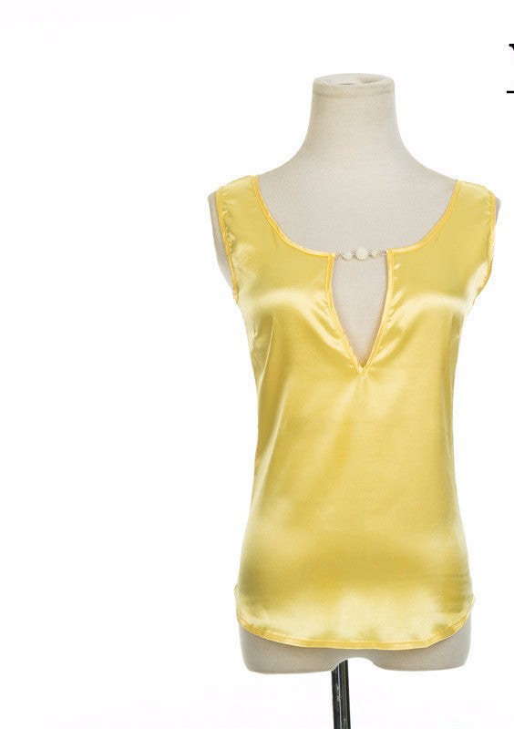 Online discount shop Australia - Blouses Sexy Beading V Collar Women Top Tees Crochet Solid Shoulder Sleeveless Loose Female Shirts S M L XL XXL XXXL